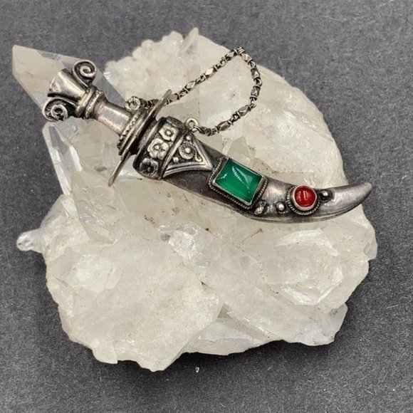 Vintage Sterling Gemstone Sword in Sheath Brooch - Picture 1 of 6